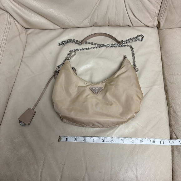 PRADA Re Edition Nylon 2006 Tessuto Beige Small Crescent Moon Bag - Picture 3 of 15
